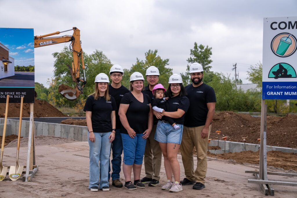 The Tapio family at the Golden Spike Road groundbreaking
